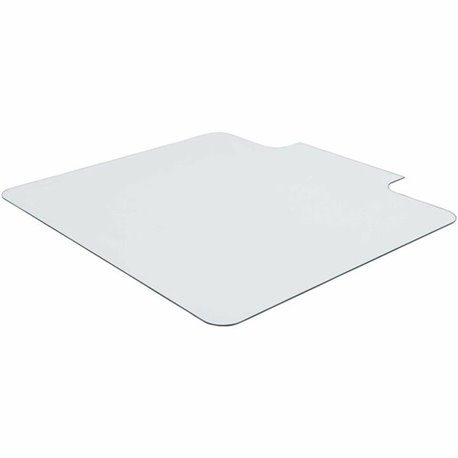 Lorell Tempered Glass Chairmat with Lip - Hardwood Floor, Carpet53" Width x 45" Depth - Lip Size 6" Length x 23" Width - Tempere