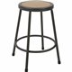 Lorell Metal Shop Stool - Wood, Medium Density Fiber (MDF) Seat - Light Gray - Metal - 1 Each