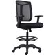 Lorell Air Grid Seat Swivel Stool - Black Fabric Seat - Black Frame - 5-star Base - 1 Each