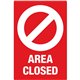 Avery Surface Safe AREA CLOSED Table/Chair Decals - 10 / Pack - Area Closed Print/Message - 4" Width x 6" Height - Rectangular S