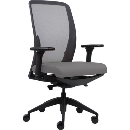 Lorell Executive Mesh High-Back Office Chair - Gray Vinyl Seat - High Back - Armrest - 1 Each