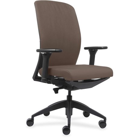 Lorell Executive High-Back Office Chair - Beige Fabric Seat - Beige Fabric Back - High Back - Armrest - 1 Each