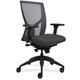 Lorell Justice Series Mesh High-Back Chair - Gray Fabric, Foam Seat - High Back - Black - 1 Each