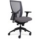 Lorell Justice Series Mesh High-Back Chair - Fabric, Vinyl, Foam Seat - Black Frame - High Back - Gray - 1 Each