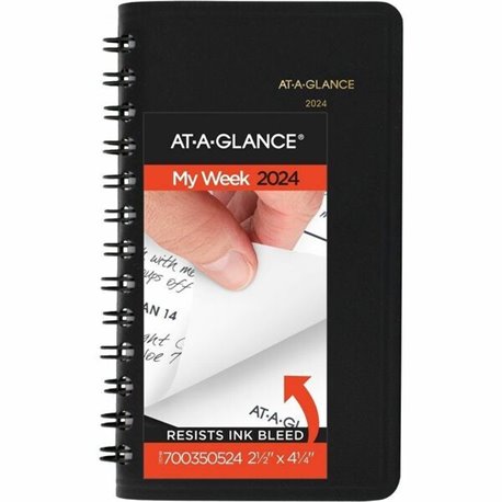 At-A-Glance Contemporary Planner - Julian Dates - Monthly - 1 Year - January 2024 - December 2024 - 1 Month Double Page Layout -