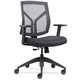 Lorell Mesh Mid-Back Office Chair - Black Fabric, Foam Seat - Black Back - Mid Back - 1 Each