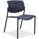 Lorell Advent Molded Stack Chairs - Dark Blue Plastic Seat - Dark Blue Plastic Back - Black, Powder Coated Tubular Steel Frame -