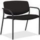 Lorell Avent Big & Tall Upholstered Guest Chair with Arms - Black Steel, Crepe Fabric Seat - Black Steel Back - Powder Coated, B