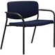 Lorell Avent Big & Tall Upholstered Guest Chair with Arms - Dark Blue Steel, Crepe Fabric Seat - Dark Blue Steel Back - Powder C