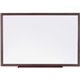 Lorell Dry-Erase Markerboard - 96" (8 ft) Width x 48" (4 ft) Height - White Melamine Surface - Brown Wood Frame - 1 Each