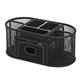 Lorell Mesh Desktop Organizer - Desktop - Compact, Sturdy, Removable Compartment - Black - Steel, Mesh, Plastic - 1 Each