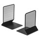 Lorell Mesh Bookends - 7" Height x 5.4" Width x 5.3" DepthDesktop - Sturdy - Black - Steel, Mesh - 1 / Pair