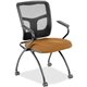 Lorell Mesh Back Nesting Training/Guest Chairs - Dillon Fiesta Antimicrobial Vinyl Seat - Black Mesh Back - Gray Powder Coated M