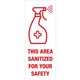 Avery Surface Safe THIS AREA SANITIZED Decals - 15 / Pack - This Area Sanitized Print/Message - Rectangular Shape - Water Resist