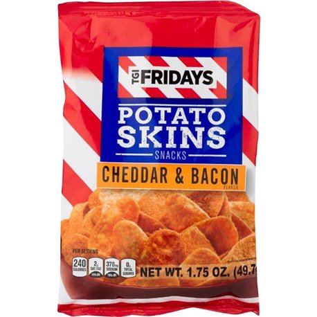 INVENTURE FOODS TGI Fridays Cheddar/Bacon Snack Chips - Trans Fat Free, Cholesterol-free, Gluten-free - Cheddar/Bacon - 1.75 oz 