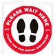 Avery Social Distance PLEASE WAIT HERE Floor Decal - 5 - PLEASE WAIT HERE Print/Message - Round Shape - Pre-printed, Tear Resist