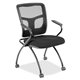 Lorell Mesh Back Nesting Training/Guest Chairs - Expo Tuexdo Fabric Seat - Powder Coated Metal Frame - Four-legged Base - Black 