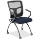 Lorell Mesh Back Nesting Training/Guest Chairs - Forte Cadet Fabric Seat - Powder Coated Metal Frame - Four-legged Base - Black 