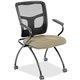 Lorell Mesh Back Nesting Training/Guest Chairs - Forte Pumice Fabric Seat - Powder Coated Metal Frame - Four-legged Base - Black