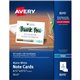 Avery Note Cards - 97 Brightness - 5 1/2" x 4 1/4" - Matte - 60 / Box - Heavyweight, Smooth Edge - White