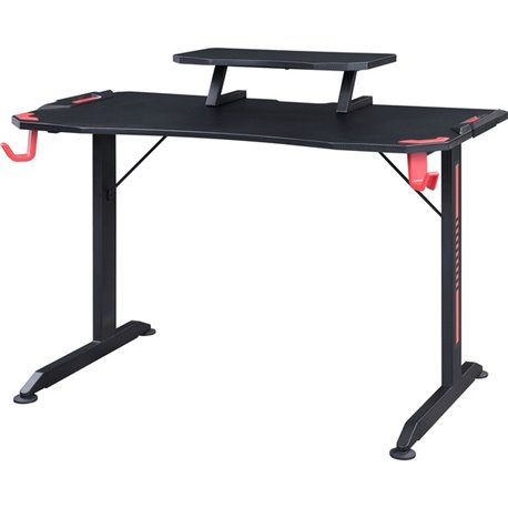 Lorell Gaming Desk - Powder Coated Base - 127 lb Capacity - 36" Height x 48" Width x 26" Depth - Assembly Required - Black - Med