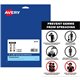 Avery Surface Safe PREVENT GERMS Wall Decals - 5 / Pack - Prevents Germs from Spreading Print/Message - 7" Width x 10" Height - 