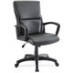 Lorell European Design Executive Mid-back Office Chair - Black Bonded Leather Seat - Black Bonded Leather Back - 5-star Base - B