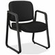 Lorell Upholstered Guest Chair - Black Fabric, Plywood Seat - Black Fabric, Plywood Back - Metal Frame - Sled Base - Black - 1 E