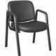 Lorell Deluxe Leather 4-Leg Guest Chair - Leather, Plywood Seat - Leather, Plywood Back - Powder Coated Metal Frame - Four-legge