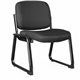 Lorell Black Fabric Guest Chair - Plywood, Fabric Seat - Plywood, Fabric Back - Powder Coated Metal Frame - Sled Base - Black - 