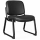 Lorell Deluxe Leather Guest Chair - Plywood, Leather Seat - Plywood, Leather Back - Powder Coated Metal Frame - Sled Base - Blac