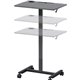 Lorell Height-adjustable Mobile Desk - For - Table TopWeathered Charcoal Laminate Top - Powder Coated Base - Height Adjustable -