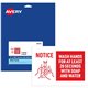 Avery Surface Safe NOTICE WASH HANDS Wall Decals - 5 / Pack - Wash Hands for at Least 20 Seconds Print/Message - 7" Width x 10" 