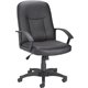 Lorell Managerial Mid-back Chair - Black Frame - 5-star Base - Black - Bonded Leather - 1 Each