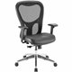 Lorell Elevate Mesh Mid-Back Office Chair - Black Leather Seat - Aluminum Frame - 5-star Base - 1 Each