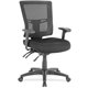 Lorell Mid-back Mesh Office Chair - Black Fabric Seat - Black Nylon Back - 5-star Base - Black - 1 Each