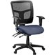 Lorell ErgoMesh Series Managerial Mesh Mid-Back Chair - Dillon Ocean Antimicrobial Vinyl Seat - Black Mesh Back - Black Frame - 