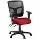 Lorell ErgoMesh Series Managerial Mid-Back Chair - Real Red Fabric Seat - Black Back - Black Frame - 5-star Base - 1 Each