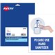 Avery Surface Safe USE HAND SANITIZER Wall Decals - 5 / Pack - Please Use Hand Sanitizer Print/Message - 7" Width x 10" Height -