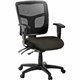 Lorell ErgoMesh Series Managerial Mid-Back Chair - Pepper Fabric Seat - Black Back - Black Frame - 5-star Base - 1 Each