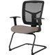 Lorell ErgoMesh Series Mesh Back Guest Chair with Arms - Dillon Stratus Antimicrobial Vinyl Seat - Black Mesh Back - Cantilever 