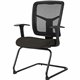 Lorell ErgoMesh Series Mesh Side Arm Guest Chair - Pepper Fabric Seat - Black Mesh Back - Cantilever Base - 1 Each