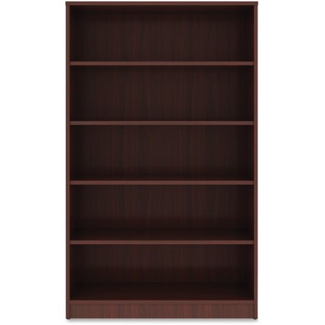 Lorell Laminate Bookcase - 0.8" Shelf, 36" x 12"60" - 5 Shelve(s) - 4 Adjustable Shelf(ves) - Square Edge - Material: Thermofuse