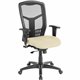 Lorell Ergomesh Executive High-Back Swivel Chair - Dillon Buff Antimicrobial Vinyl Seat - Black Mesh Back - High Back - Beige, B