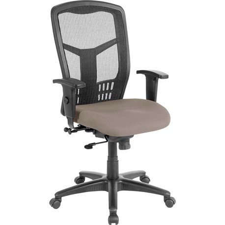 Lorell Executive Mesh High-back Swivel Chair - Dillon Stratus Antimicrobial Vinyl Seat - Black Mesh Back - High Back - Stratus, 