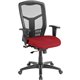 Lorell Executive Mesh High-back Swivel Chair - Real Red Fabric Seat - Steel Frame - Real Red - 1 Each