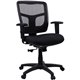 Lorell Ergomesh Managerial Mesh Mid-back Chair - Black Fabric Seat - Black Back - Black Frame - 5-star Base - Black - 1 Each