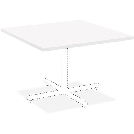 Lorell Hospitality Collection Tabletop - For - Table TopHigh Pressure Laminate (HPL) Square, White Top x 42" Table Top Width x 4