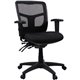 Lorell Ergomesh Swivel Mesh Mid-back Office Chair - Black Fabric Seat - Black Back - Black Frame - 5-star Base - Black - 1 Each