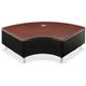 Lorell Fuze Modular Series Lounge Connector Unit - Four-legged Base - Black - Mahogany, Leather, Aluminum - 1 Each